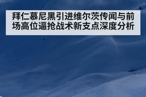 拜仁慕尼黑引进维尔茨传闻与前场高位逼抢战术新支点深度分析